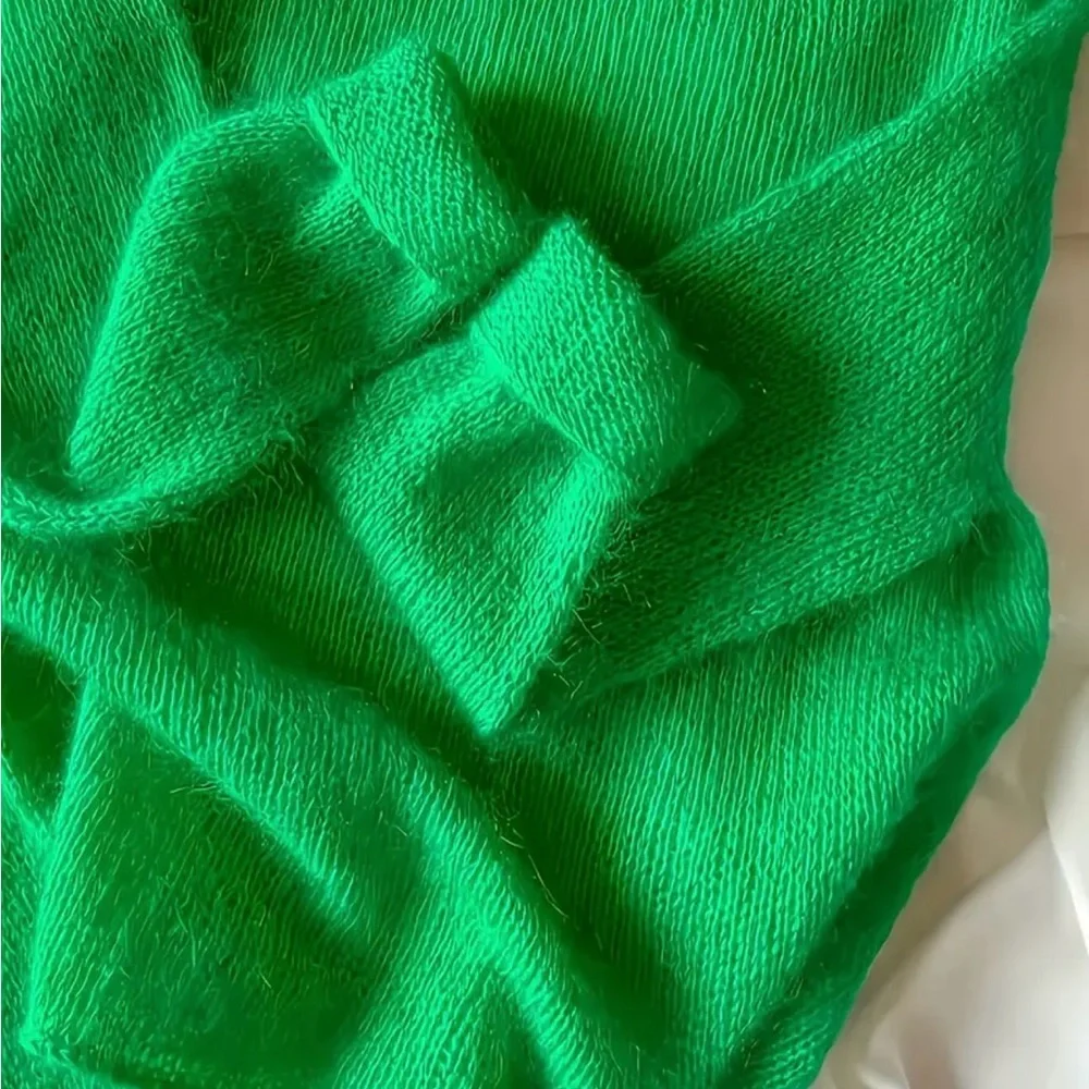Vibrant Green Women's Crew Neck Sweater - Picture 4 of 5